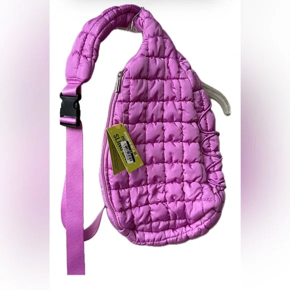 Pickle O Joe Quilted Sling Bag Purple Zip Pockets Lightweight Adjustable NWT - Picture 11 of 11